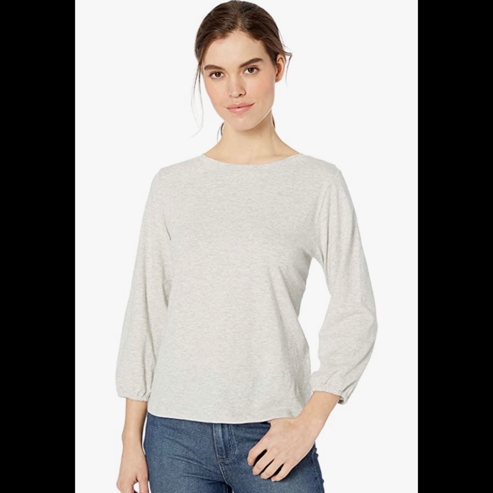 ✅ 3/$15 NWT Daily Ritual Women's Puff-Sleeve T-Shirt BLACK